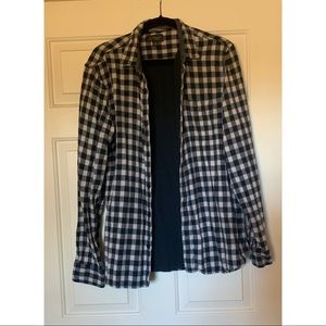 Blue and white plaid flannel